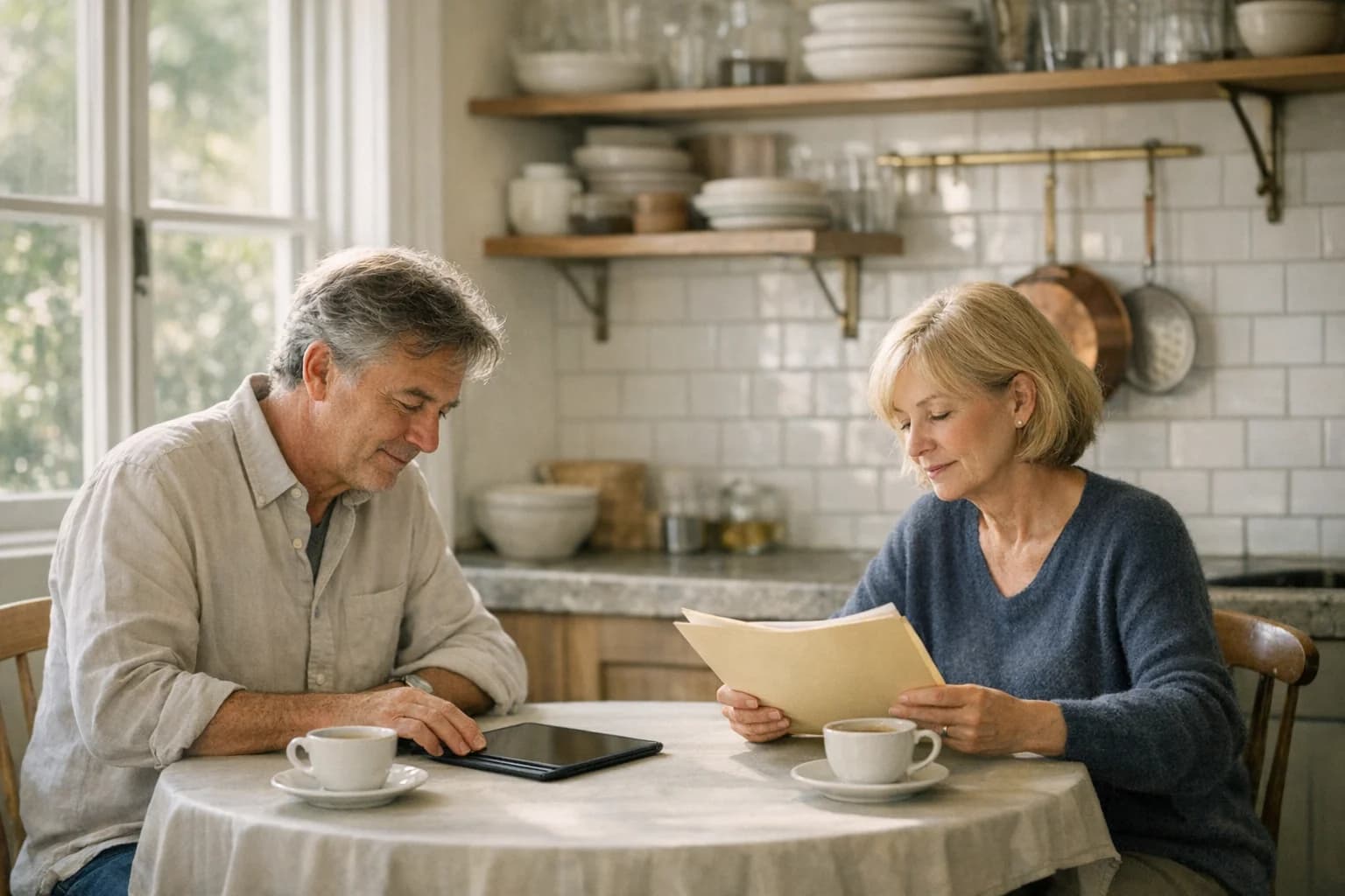 Couple retraité en planification patrimoniale