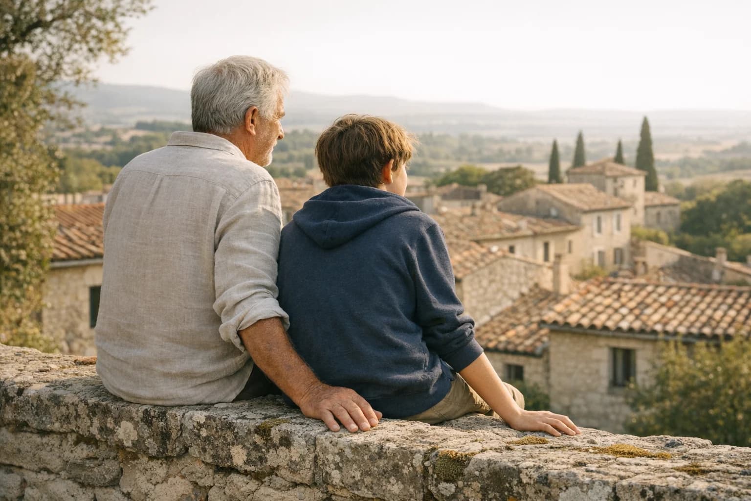Grands-parents avec leurs petits-enfants